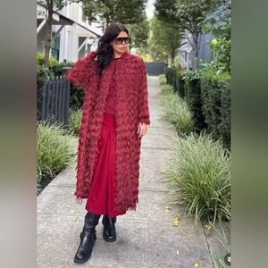 NWT ZARA FRINGED COAT